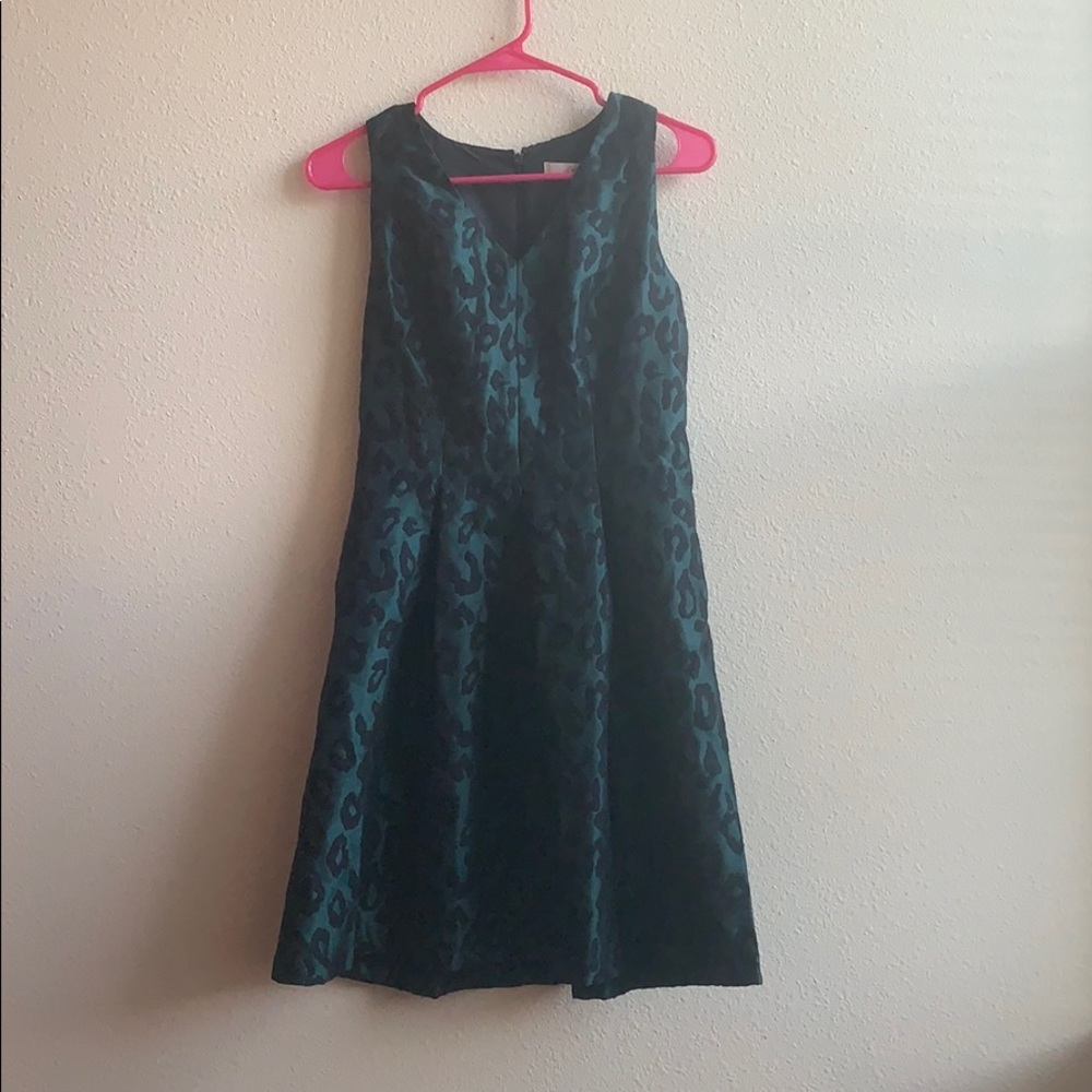 Loft Green Cheetah Print Dress